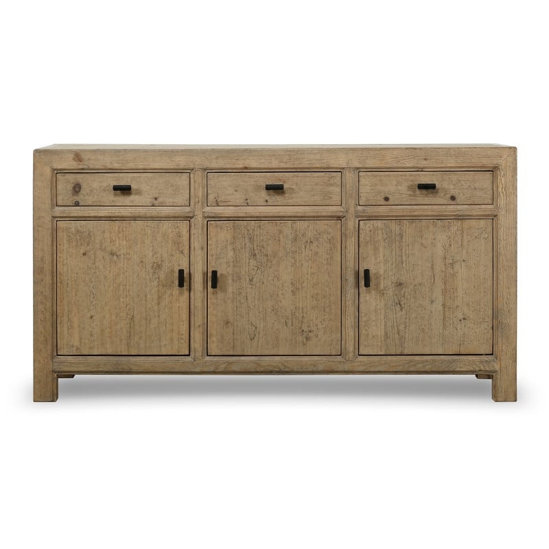 68" Long Three Drawers Sideboard Weathered Neutral..