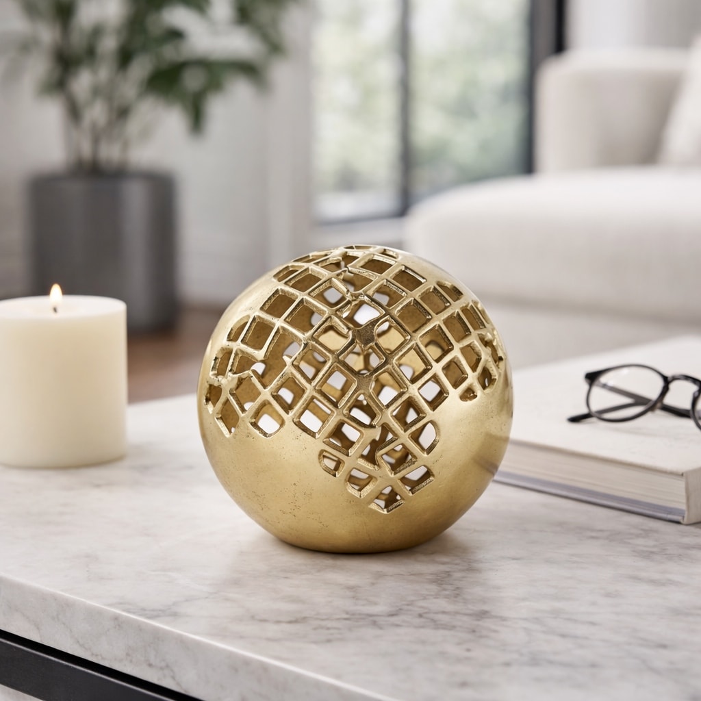 Decorative Aluminum Mesh Orb - 6.75"