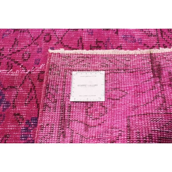 ECARPETGALLERY Handknotted Color Transition Dark Pink Wool Rug 5'4 x