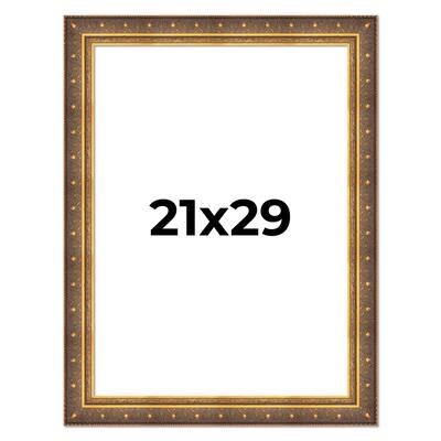 21x29 Frame Vintage Gold Solid Wood Picture Frame | 2.5 Inch Moulding