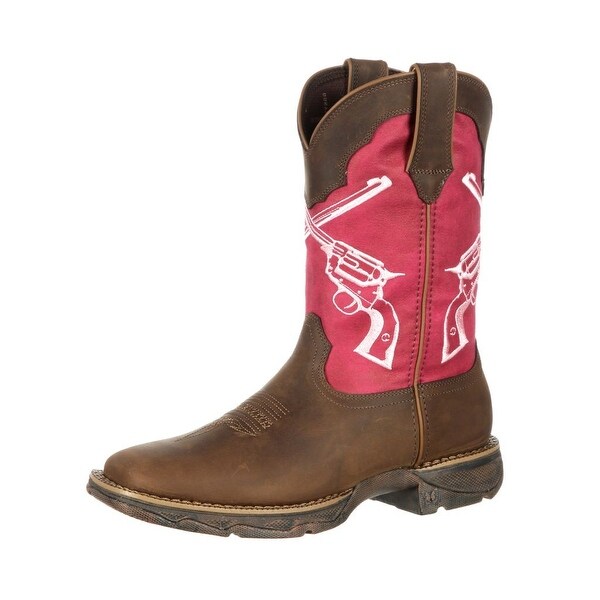Durango Western Boots Womens Rebel Crossed Guns Leather Brown