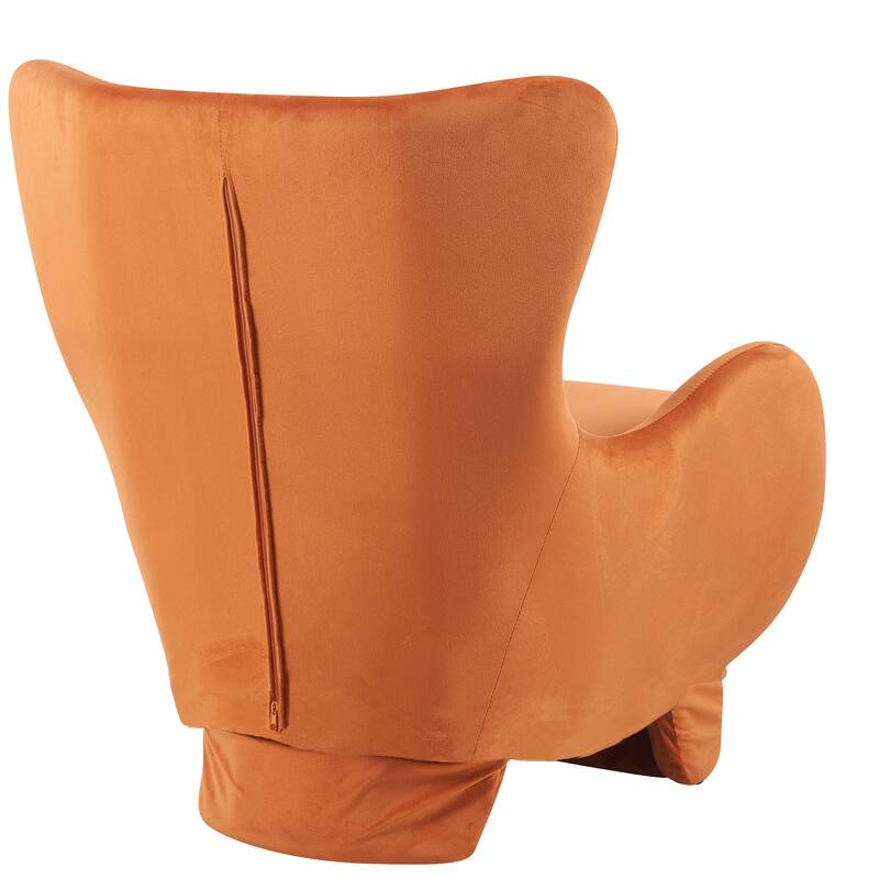 Furniture Style 2 in 1 Pet Friendly Modern Velvet Lounge Chair, Upholstered Back Accent Chair