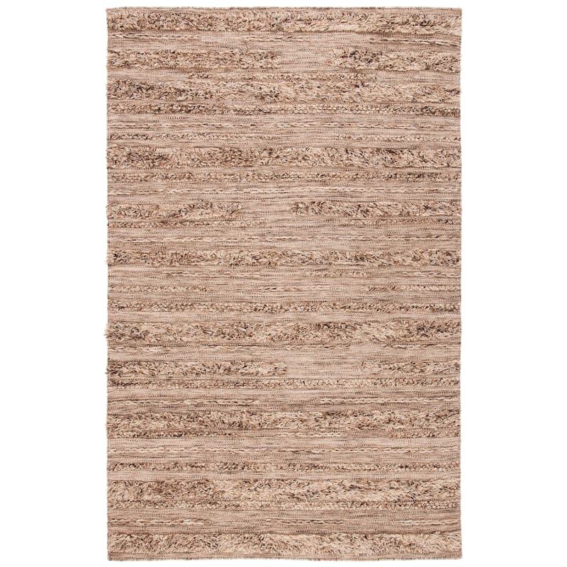 SAFAVIEH Handmade Vermont Kami Wool Rug - 6' Square - Brown/Beige