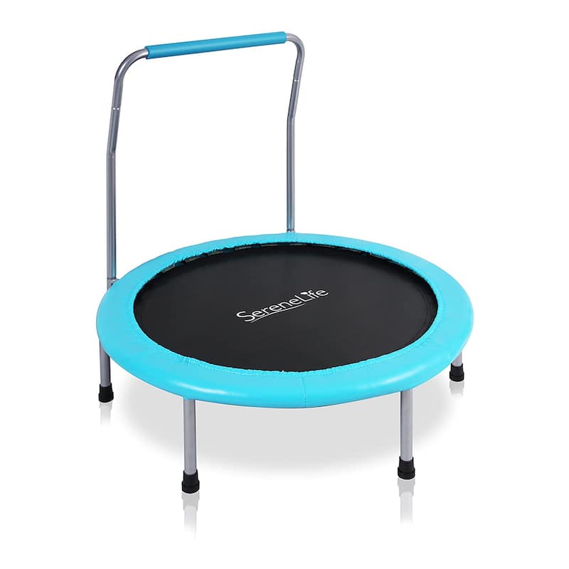 SereneLife 36 Inch Kids Indoor Outdoor Fitness Trampoline w/ Padded Frame Cover - 15.05