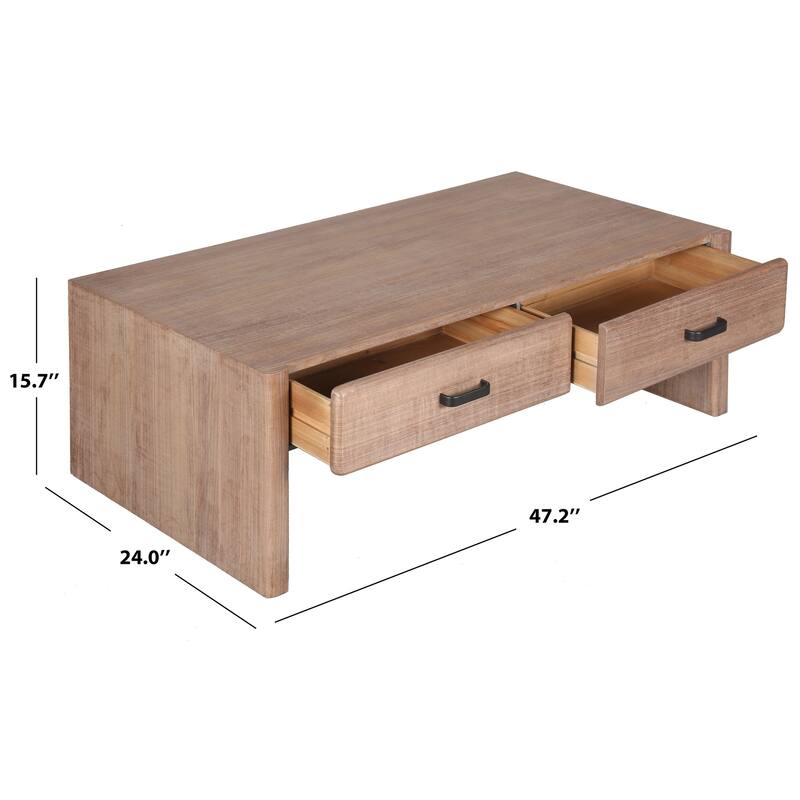 SAFAVIEH Couture Wynnrosa 2-Drawer Coffee Table - 47"W x 24"D x 16"H