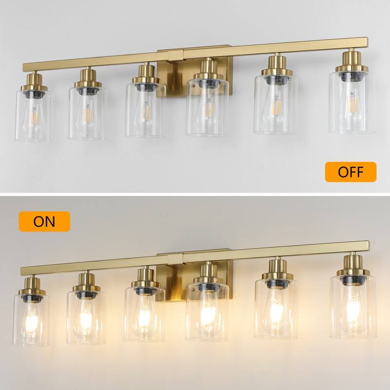 Bathroom Vanity Light With Clear Glass Shades For Vanity Mirror, Bathroom, Or Hallway