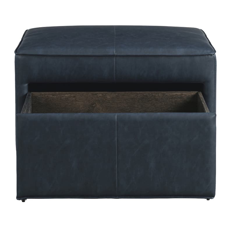 Studio Living Hanson Storage Ottoman in Faux Leather