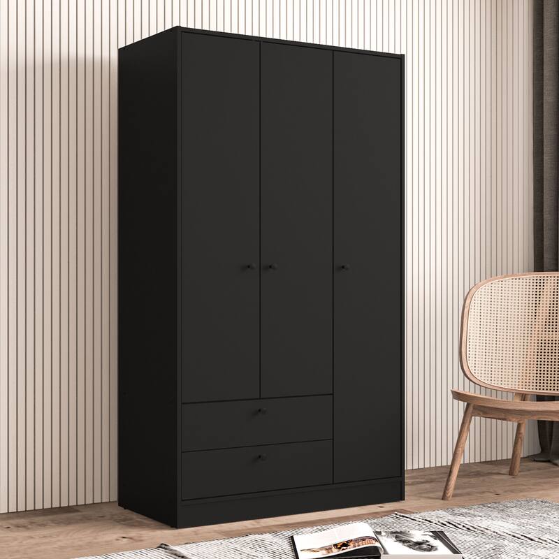 Polifurniture Denmark 3 Door Bedroom Armoire with 2 Drawers