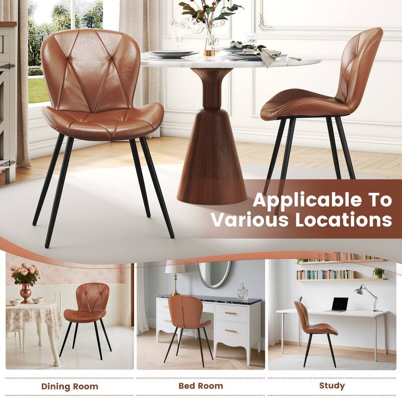 Upholstered Leather Dining Chair (Set of 2)