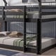 preview thumbnail 4 of 27, Modern Twin over Twin Loft Bed with Roof Design, Safety Guardrail, Ladder
