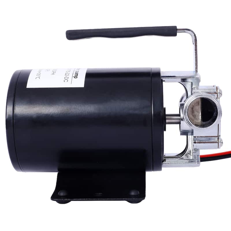 DC 12-Volt 330GPH Battery Powered Mini Portable Electric Utility Sump Transfer Water Pump with Water Hose Kit Black