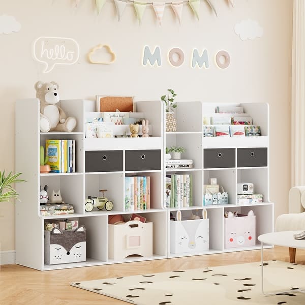 slide 2 of 6, 47.8in Kids Bookshelf with Drawers Natural