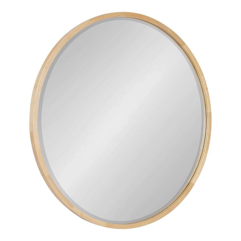 Kate and Laurel McLean Round Wood Framed Wall Mirror