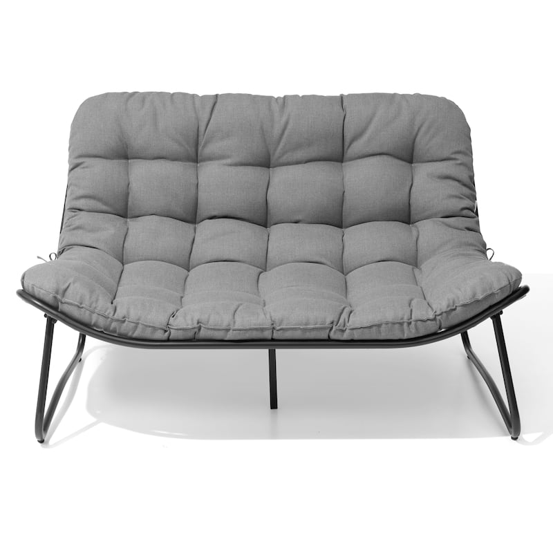 VredHom Double Papasan Loveseat Chair with Cushion Indoor Outdoor