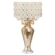 preview thumbnail 2 of 11, River of Goods Solvang Jeweled Metal/Mosaic Base Cascading Crystal Table Lamp - 14"L x 14"W x 25"H