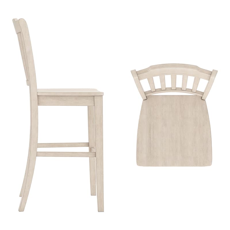 Ronda Slat Back Bar Height Chairs (Set of 2)