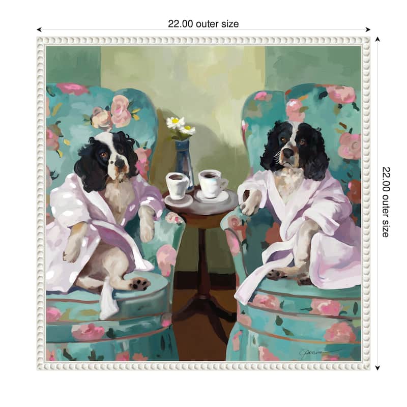Kate and Laurel Sylvie Coffee Hour Framed Canvas by Mary Sparrow