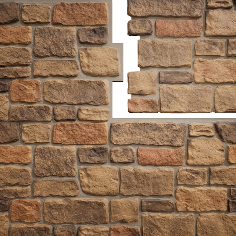 EverStone Cobblestone Faux Stone Panel, 48"W x 23 3/4"H x 1 1/8"D