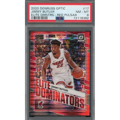 Jimmy Butler 2020 Panini Donruss Optic Red Pulsar Card #17 Graded PSA 8 - 8'6" x 11'6"
