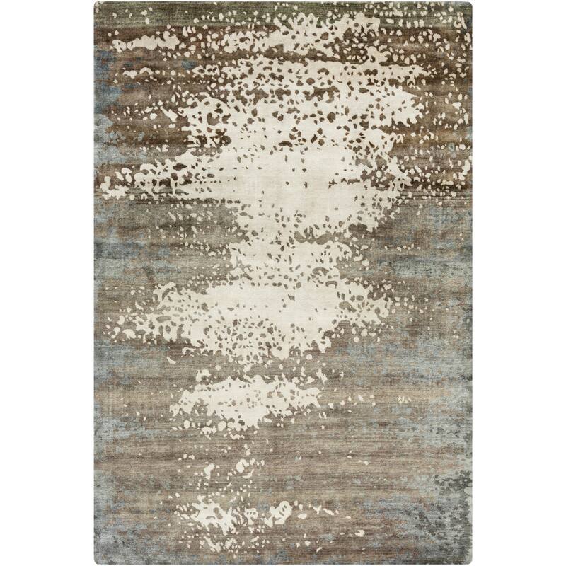 Hand-Knotted Shiloh Abstract Pattern Area Rug - 2' x 3' - 2' x 3' - 2' x 3' - Olive