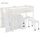 preview thumbnail 65 of 110, Twin/Full Size Loft Bed with Storage Staircase, Wardrobe and Desk, Solid Wood Loft Bedframe with 2 Storage Drawers and Shelves