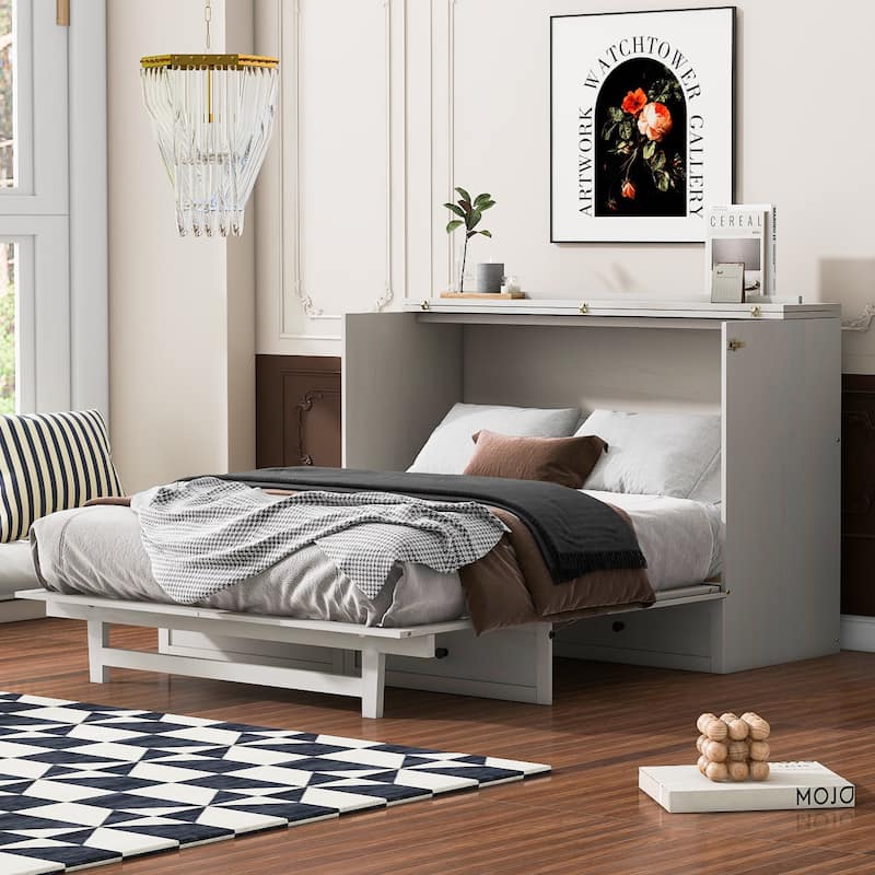Modern Style Murphy Bed with Large Versatile Storage Drawers and USB Ports for Bedroom