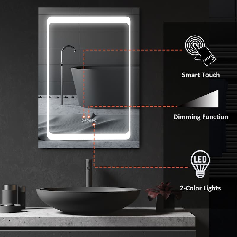 kleankin LED Lighted Medicine Cabinet with Mirror
