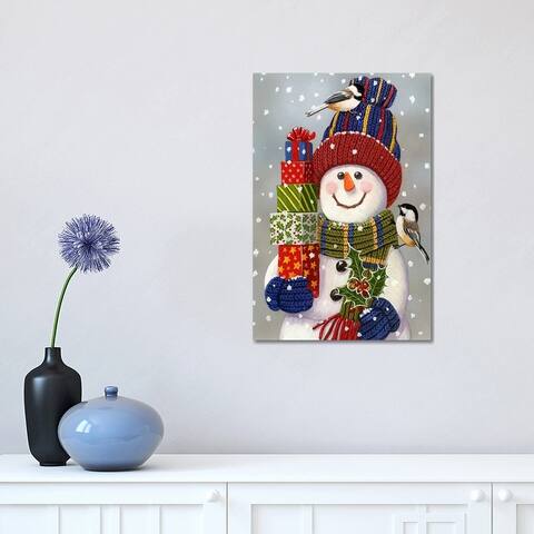 iCanvas "Snowman With Presents" by William Vanderdasson Canvas Print