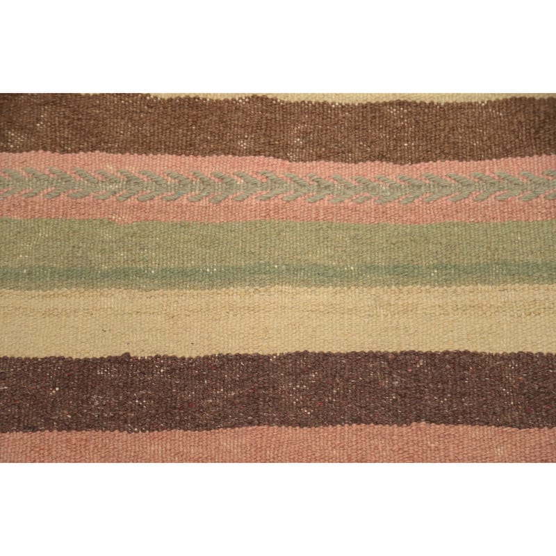Hand Woven Oriental 100% Wool Carpet Southwestern Tribal Multi-Colored Kilim Area Rug - 10' 3'' X 6' 1''