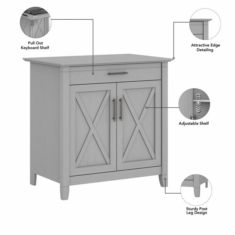 Key West Secretary Desk with Storage Cabinet by Bush Furniture