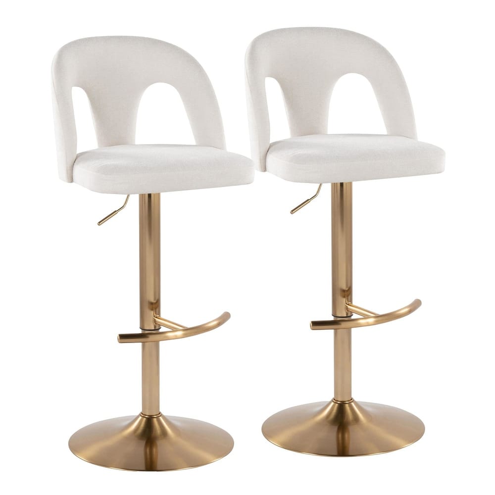 Ava Upholstered Adjustable Barstool - Set of 2