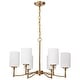 preview thumbnail 3 of 14, Liam 6 Light Chandelier Burnished Brass White Opal Glass - Burnished Brass