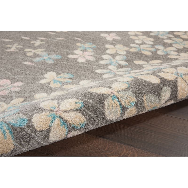 HomeRootsFloral Contemporary Rectangle Area Rug - 108' X '72' X '0.5