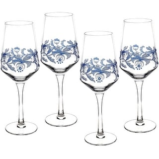 Spode Blue Italian Wine Glass Set of 4 - 16 oz. - On Sale - Bed