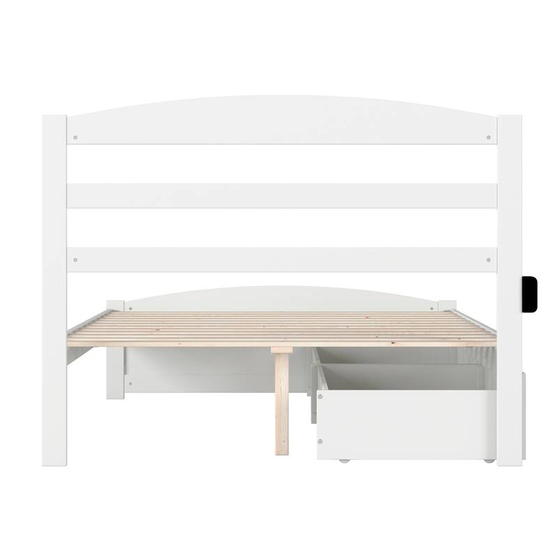 Warren Platform Bed with Footboard and 2 Storage Drawers