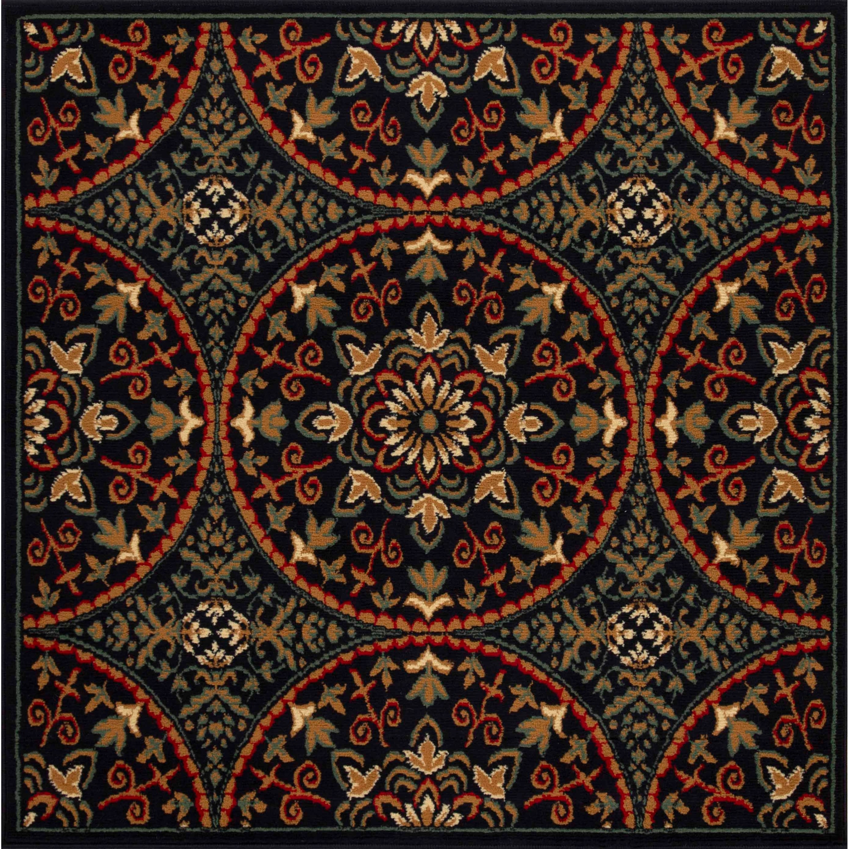 Blue Nile Mills Fancy Medallion Geometric Area Rug – Midnight Blue, Machine-Woven (Various Sizes)