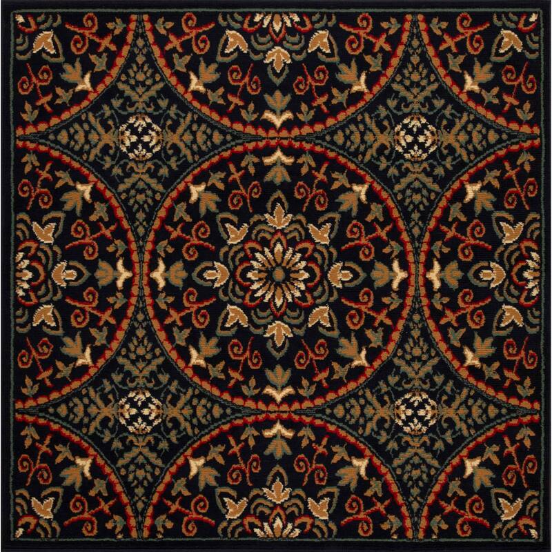 Superior Abstract Geometric Medallion Power-Loomed Indoor Area Rug