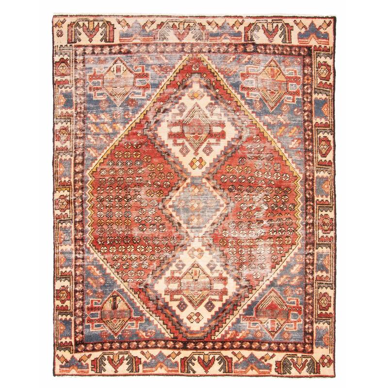 ECARPETGALLERY Hand-knotted Antalya Vintage Red Wool Rug - 4'7 x 5'11