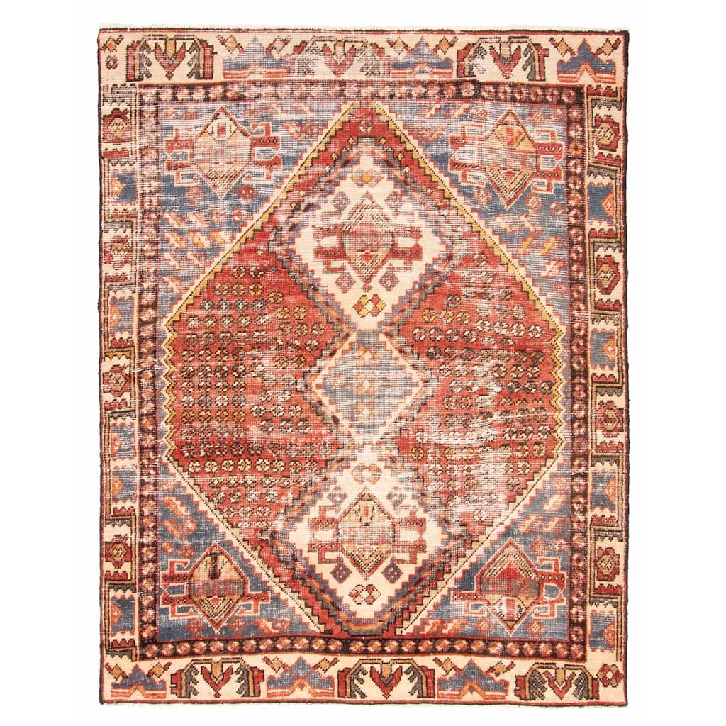 ECARPETGALLERY Hand-knotted Antalya Vintage Red Wool Rug - 4'7 x 5'11