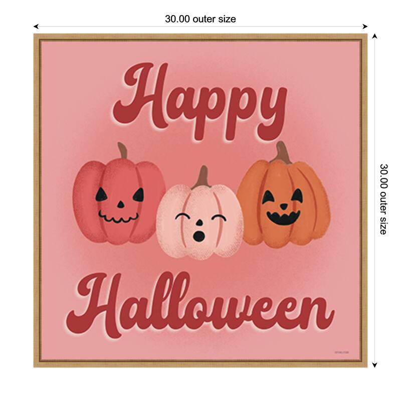 Hometown Halloween XV by Softshell Studio Framed Canvas Wall Art Print - Large