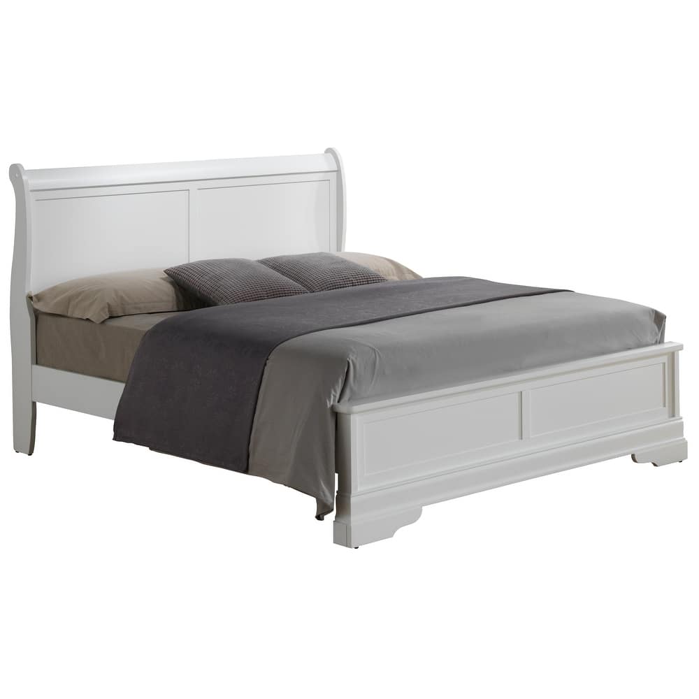 Queen Size Traditional Platform Bed with Durable Particle Board Construction and Easy Assembly