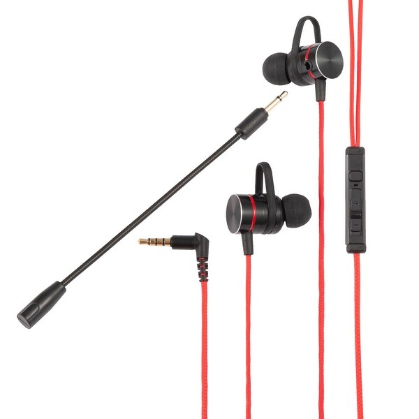 3.5mm Gaming Earbuds Dual Mic In-Ear Wired Headset For PUBG PS5 Cell Phone PC, Red Wire. Opens flyout.