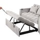 preview thumbnail 8 of 39, 55" Multi-functional Velvet Sofa Bed with Cup Holder and USB Port for Living Room