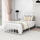 Alazyhome Sturdy Metal Platform Bed Frame - White - Twin