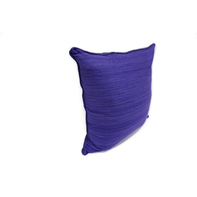 Home&Manor Raw Silk Throw Pillow 18" Purple