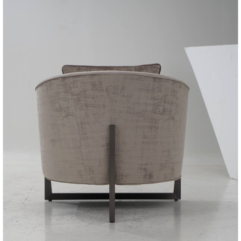 Modrest Forbis Contemporary Light Grey Fabric Accent Chair