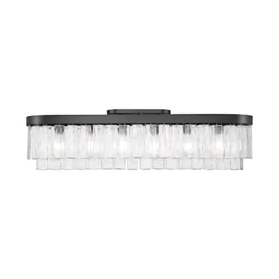 Golden Lighting 1768-FM42 HWG Ciara 6 Light 42" Wide Semi-flush Linear