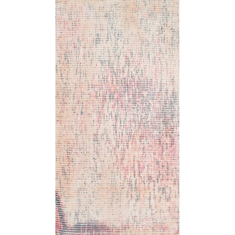 Hand Knotted Oriental Viscose Silk Carpet Modern All-Over Peach Abstract Area Rug - 4' 0'' X 2' 0''