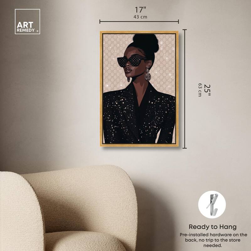 Elegant Woman Sparkle Canvas by Art Remedy