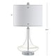 preview thumbnail 24 of 46, Ames 25.5" Glass Teardrop LED Table Lamp, Mercury Silver/Chrome (Set of 2) by JONATHAN Y